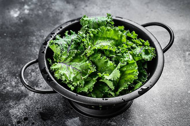 케일은 주스나 샐러드로 생식하는 경우가 많다. 그러나 살짝 익히면 세포벽이 부드러워져 루테인과 제아잔틴 같은 항산화 성분과 칼슘 흡수율이 높아진다. 사진= 게티이미지뱅크