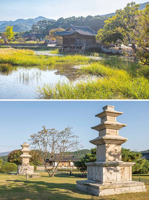 (위)서출지, (아래)남산동 동서삼층석탑