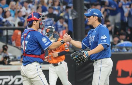 삼성, 플레이오프 2차전 승리. 사진[연합뉴스]