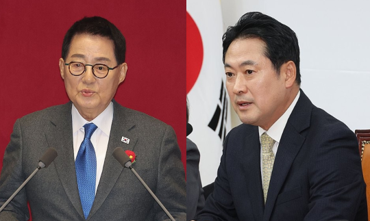 더불어민주당 박지원 의원과 국민의힘 장동혁 대표. [연합뉴스]