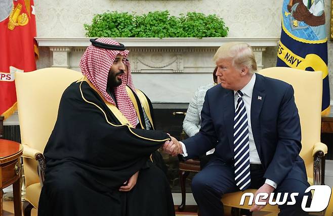 도널드 트럼프 미국 대통령과 무함마드 빈살만 사우디 왕세자. <자료 사진> ⓒ AFP=뉴스1 ⓒ News1 우동명 기자