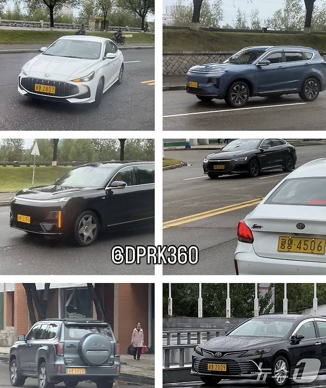 북한 전문 사진작가 아람판씨가 자신의 인스타그램 계정에 올린 사진. 최근 평양 시내에서는 개인 소유가 가능한 자가용을 의미하는 노란색 번호판을 단 차들을 쉽게 찾아볼 수 있다고 한다. (인스타그램 계정 'DPRK360' 갈무리)