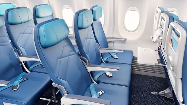 (새롭게 적용될 이스트젯 항공기 좌석 내부 구조. 데일리하이브 밴쿠버. 웨스트젯 유튜브)