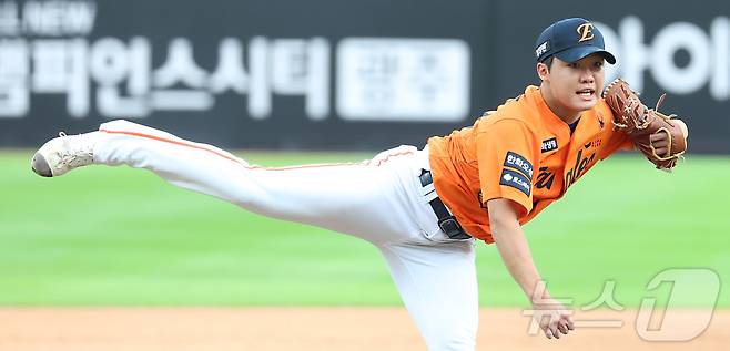 플레이오프 4차전 선발 투수 한화 정우주. /뉴스1 DB ⓒ News1 김기남 기자