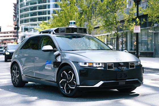 Hyundai Motor's Ioniq 5 robotaxi, developed by Motional, is shown in this photo. [MOTIONAL]