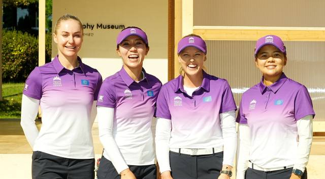 왼쪽부터 헐, 리디아 고, 헨더슨, 슈웨이링. 사진 제공=LPGA