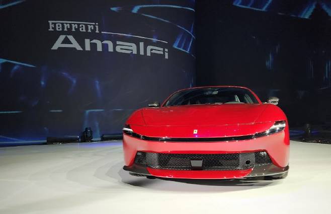 23일 페라리가 서울 워커힐 호텔에서 페라리 아말피를 공식 공개하고있다. (사진=이데일리 이배운 기자)