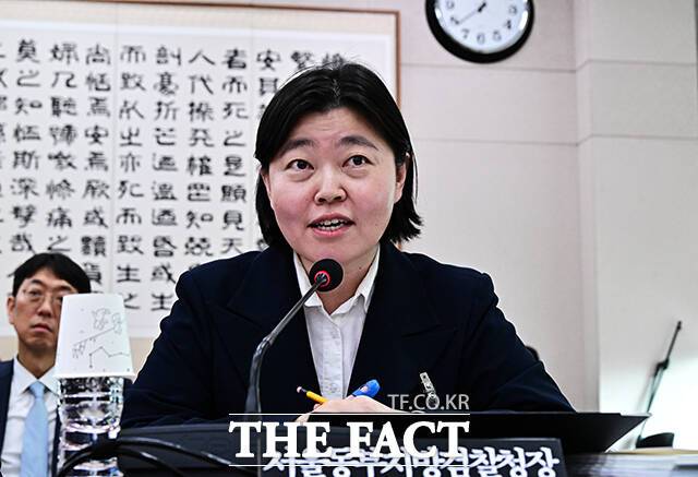 질의에 답변하는 임은정 서울동부지방검찰청장.