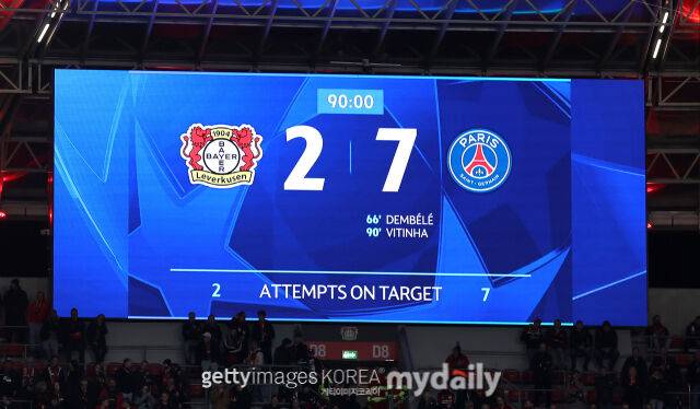 PSG와 레버쿠젠 경기장면/게티이미지코리아