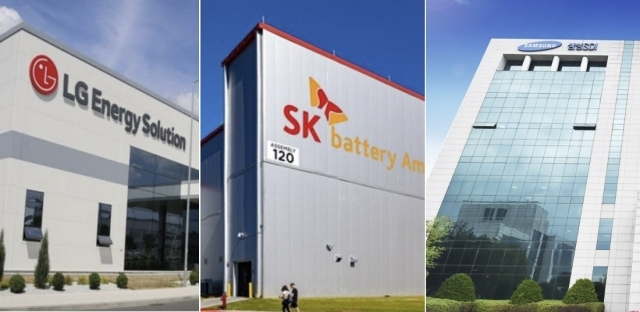 LG에너지솔루션 폴란드 브로츠와프 공장(왼쪽부터)과 SK온 미국 법인 SK배터리아메리카, 삼성SDI 기흥 본사 전경 [각사 제공]