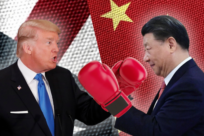 왼쪽부터 도널드 트럼프 미국 대통령, 시진핑 중국 국가 주석