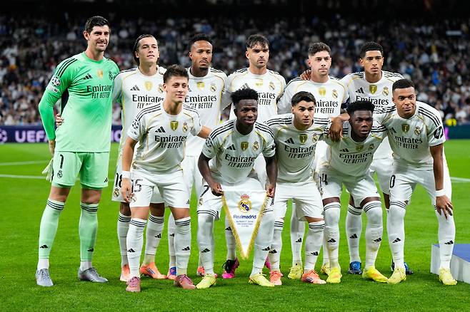 2025-2026시즌 UEFA 챔피언스리그 리그 페이즈 3차전, 유벤투스vs레알 마드리드전 레알 마드리드 선발 11명. AP연합뉴스