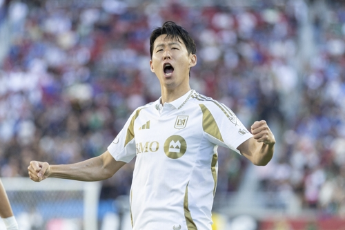 LAFC 손흥민이 새너제이전에서 골을 넣은 뒤 포효하고 있다. Imagn Images연합뉴스