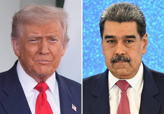 도널드 트럼프 미국 대통령(왼쪽)과 니콜라스 마두로 베네수엘라 대통령. 뉴시스, AFP=연합뉴스