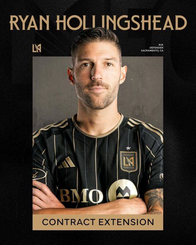 LA FC가 라이언 홀링스헤드와 재계약을 체결했다./LA FC