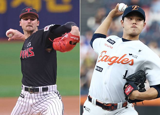 LG 트윈스 외국인 투수 앤더스 톨허스트와 한화 이글스 문동주가 두 팀의 명운을 걸고 한국시리즈(KS·7전4승제) 1차전에 선발 등판한다. 프로야구 LG 염경엽 감독과 한화 김경문 감독은 25일 서울 잠실구장에서 열린 KBO리그 KS 미디어데이에서 두 선수를 26일 같은 장소에서 펼쳐지는 KS 1차전 선발로 예고했다. 연합뉴스