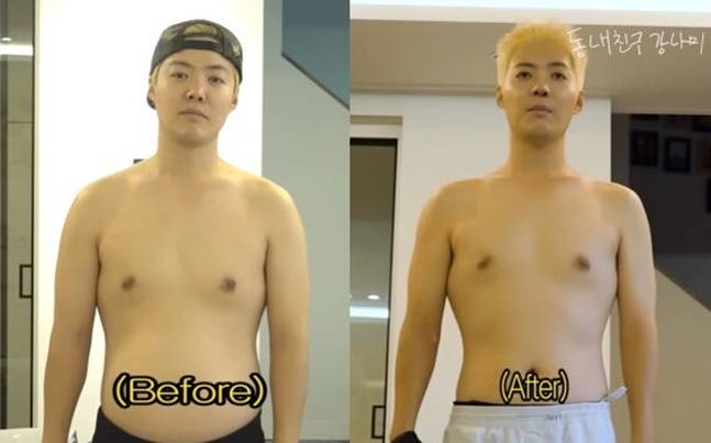 러닝과 식단으로 13kg을 감량한 강남. 사진=유튜브 채널 '동네친구 강나미' 캡처