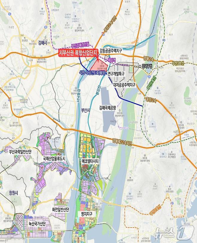 부산 강서구 40만평 GB 해제 위치도.(김도읍 의원실 제공. 재판매 및 DB금지)