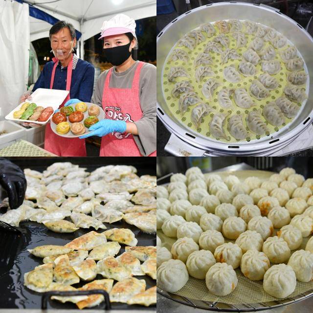 24일 강원 원주시 중앙동 전통시장 및 문화의거리 일대에서 열린 '2025 원주만두축제'를 위해 다양한 만두가 준비됐다. 원주시 제공