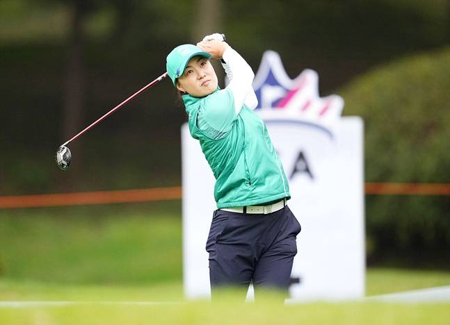티샷을 날리고 있는 이민지. /사진=LPGA 제공