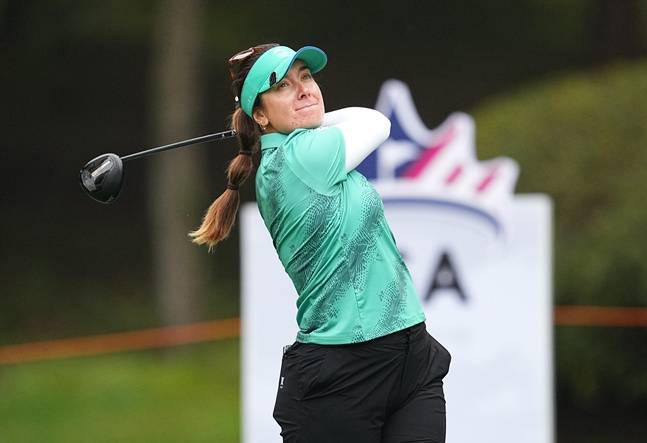 한나 그린이 티샷을 날리고 있다. /사진=LPGA 제공