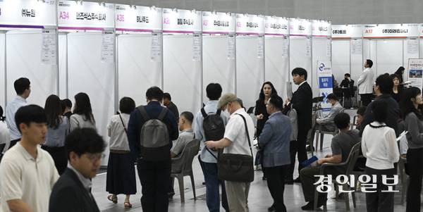 경기 북부 출신의 청년은 다른 지역 대비 상대적으로 정규직 취업 여부가 낮은 것으로 조사됐다. 사진은 도내 한 일자리박람회. /경인일보DB