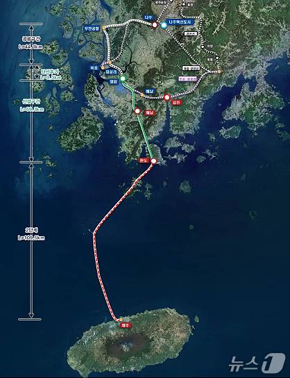 완도 경유 제주~서울 해저고속철 개설안.(완도군 제공, 재판매 및 DB 금지)