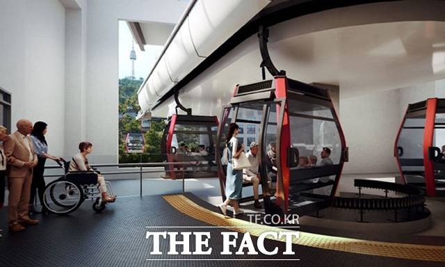 오는 12월 18일 예정된 행정소송 1심에서 남산 곤돌라 사업을 둘러싼 서울시와 ㈜한국삭도공업 간 법적 다툼이 판가름 날 전망이다. 사진은 남산 곤돌라 조감도./서울시