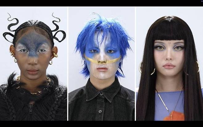 지난 24일 쿠팡플레이 '저스트 메이크업'에서 고상우 화가의 그림 '카마데누'를 메이크업으로 재해석하는 미션이 진행됐다. 넷플릭스·쿠팡플레이 제공