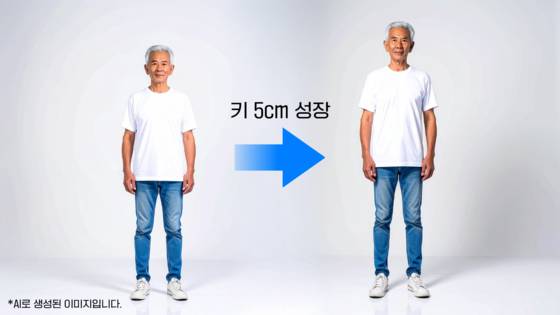 70대 노인의 키가 성장하는 것이 가능한 일일까. 그래픽 이민서