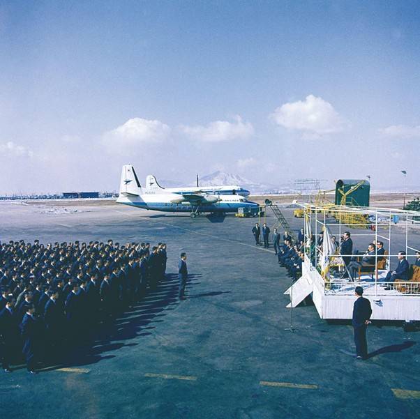 ▲ 1969년 3월 김포공항에서 열린 대한항공공사 인수식