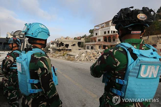 작전 활동 중인 레바논 유엔 평화유지군 [EPA=연합뉴스. 재판매 및 DB 금지]