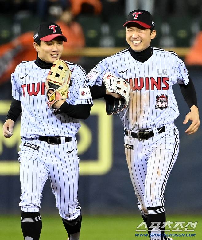 '집중하다 보니 그만...' 자신도 모른 수비본능에 머쓱한 미소를 지은 박해민. 잠실=허상욱 기자