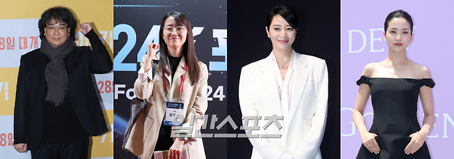 봉준호 감독(왼쪽부터), 김은희 작가, 배우 김혜수, 김태리 / 사진=일간스포츠 DB