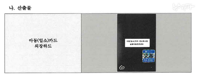 A 업체가 2020년 작업한 산출물이 저장된 외장하드의 모습이 담긴 사진을 ‘2020 검수확인서’라는 문건에서 확인할 수 있다.