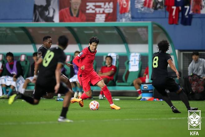 지난 2023년 6월 대전월드컵경기장에서 열린 엘살바도르전에 출전한 손흥민. /사진=대한축구협회 제공