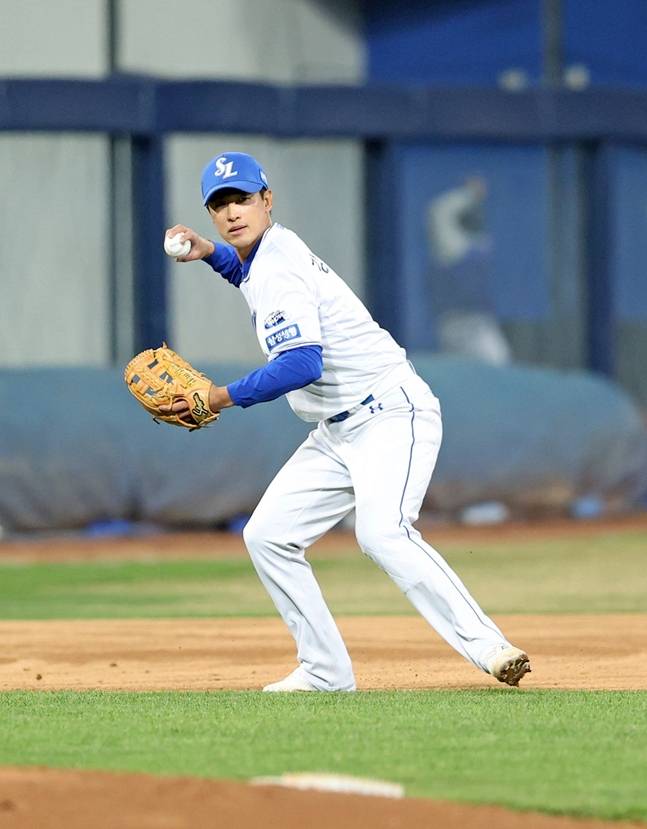 지난 2024시즌 강한울의 모습. /사진=삼성 라이온즈