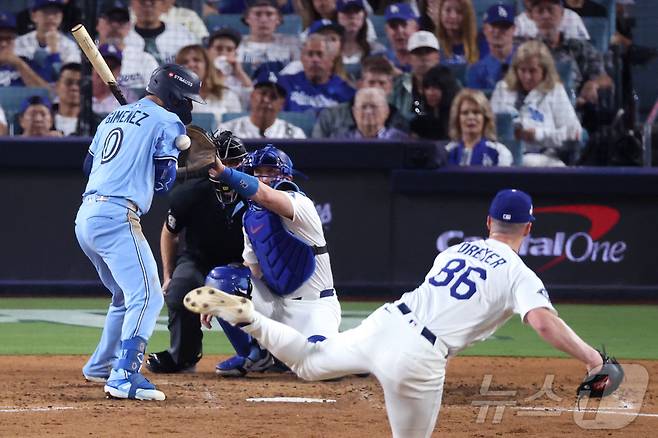다저스와 토론토의 MLB 월드시리즈 경기 장면.ⓒ AFP=뉴스1