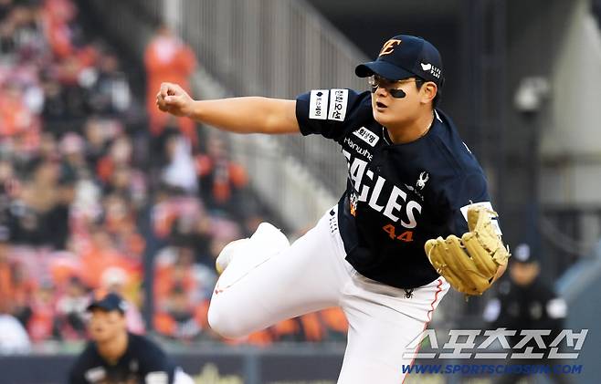 26일 잠실구장에서 열린 한국시리즈 1차전 LG 트윈스와 한화 이글스의 경기. 한화 김서현이 역투하고 있다. 잠실=박재만 기자 pjm@sportschosun.com/2025.10.26/