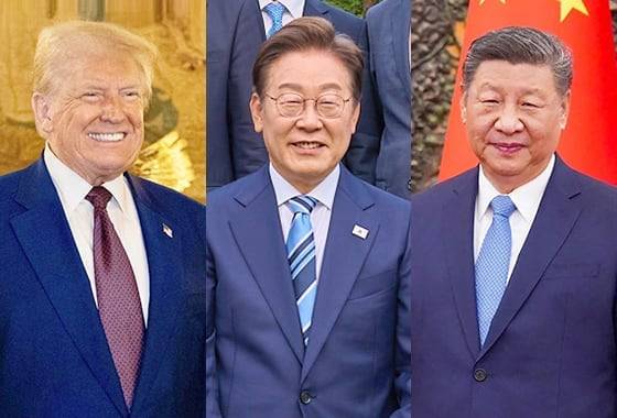 도널드 트럼프 미국 대통령(왼쪽부터), 이재명 대통령, 시진핑 중국 국가주석. /뉴스1