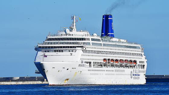 지난 28일 APEC 회의 기간 동안 글로벌 CEO 들의 숙소로 사용할 크루즈선이 경북 포항시 북구 영일만항에 입항했다. 뉴스1