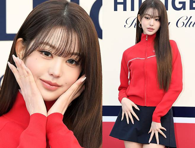 아이브 장원영이 AI조차 구현할 수 없는 ‘비현실적 미모’로 포토월을 압도했다. 사진=천정환 기자