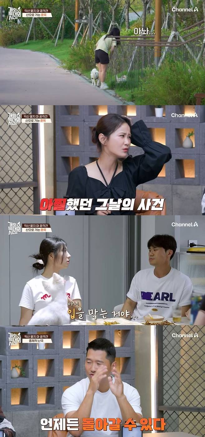 [서울=뉴시스] 지난 28일 방송한 채널A 예능 프로그램 '개와 늑대의 시간'에선 이른바 '익산 묻지 마 공격견' 솔루션이 이뤄졌다. (사진=채널A '개와 늑대의 시간' 캡처) 2025.10.29. photo@newsis.com *재판매 및 DB 금지