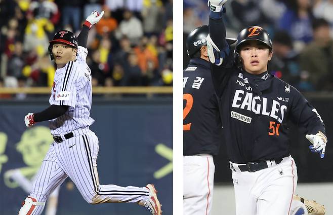 LG 문보경(왼쪽), 한화 문현빈(오른쪽). 연합뉴스