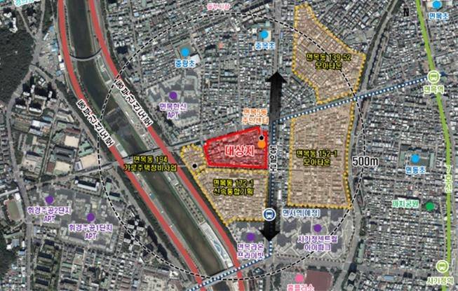 중랑구 면목동 174-1 일대 신속통합기획 대상지 [서울시 제공. 재판매 및 DB 금지]