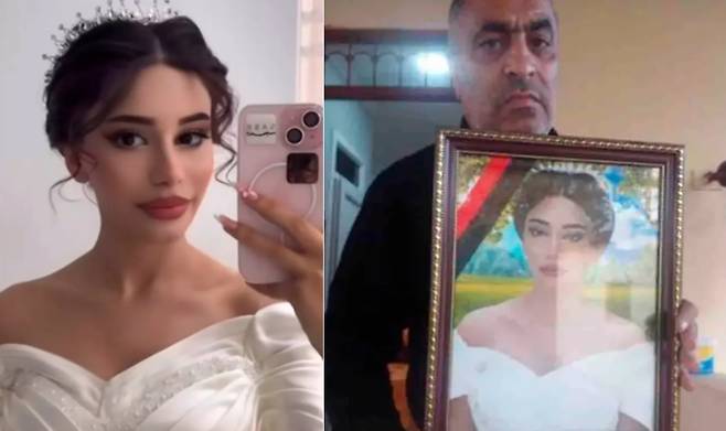 (사망한 딸 레만 맘마들리(19)의 영정 사진을 들고 있는 아버지. U.S 더선)