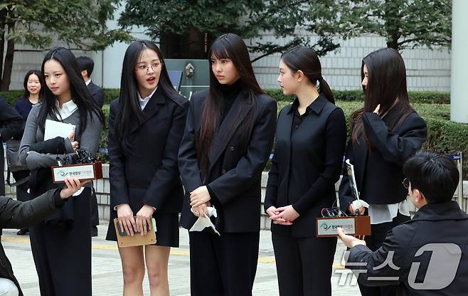 그룹 뉴진스(왼쪽부터 하니, 민지, 혜인, 해린, 다니엘)  / 뉴스1 ⓒ News1 황기선 기자