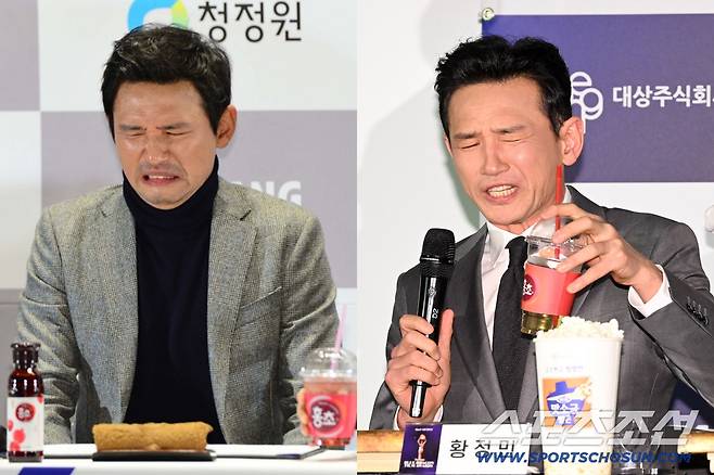 황정민이 2014년 개최된 제35회 청룡영화상 핸드프린팅 이후 11년 만에 제46회 청룡영화상 핸드프린팅에서 레전드 홍초짤을 탄생시켰다. 김경민 기자 kyungmin@sportschosun.com, 허상욱 기자wook@sportschosun.com