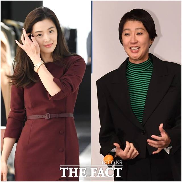 배우 전지현(왼쪽)이 방송인 홍진경의 유튜브 채널 '공부왕찐천재 홍진경'에 정식 게스트로 출연해 최근 촬영을 마쳤다. 전지현이 정식 게스트로 유튜브 콘텐츠에 출연하는 건 이번이 처음이다. /더팩트 DB