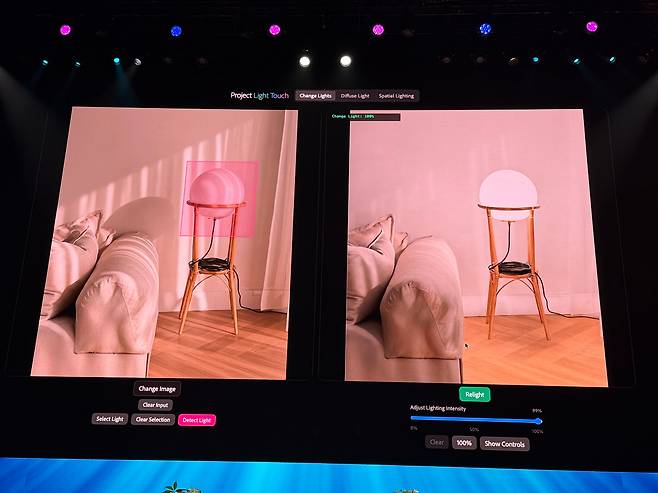 어도비 스닉스에서 공개된 '프로젝트 라이트터치' / 로스앤젤레스=이재은 기자